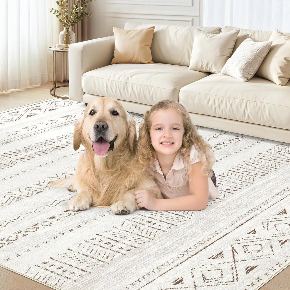 Soft Bohemian Moroccan Style Rug For Living Rooms And Bedrooms