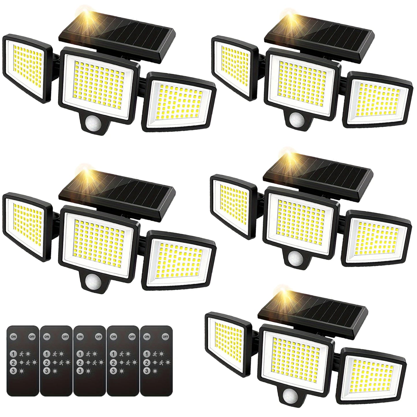 SZRSTH 3 Head Solar Outdoor Motion Sensor Security Light