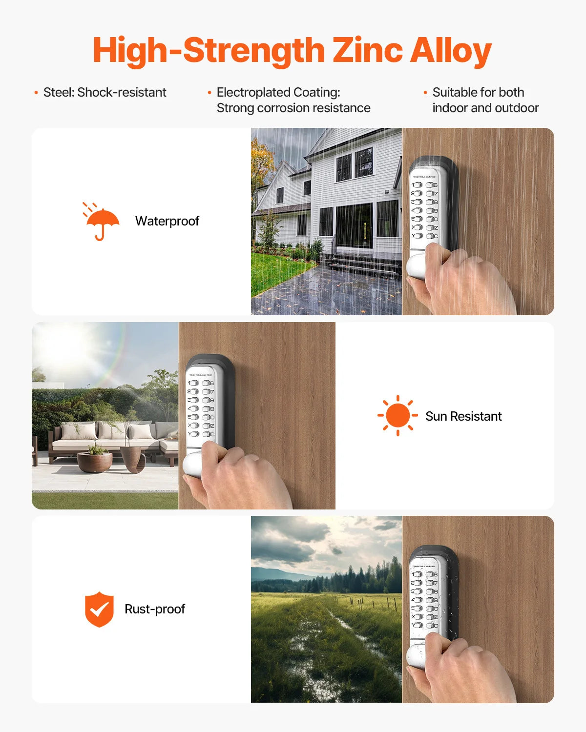 SucceBuy Mechanical Keypad Keyless Entry Door Lock 14 Keys