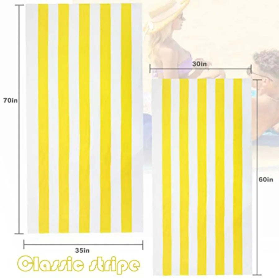 Cotton Beach Towel Set For Travel Pool And Bath Use