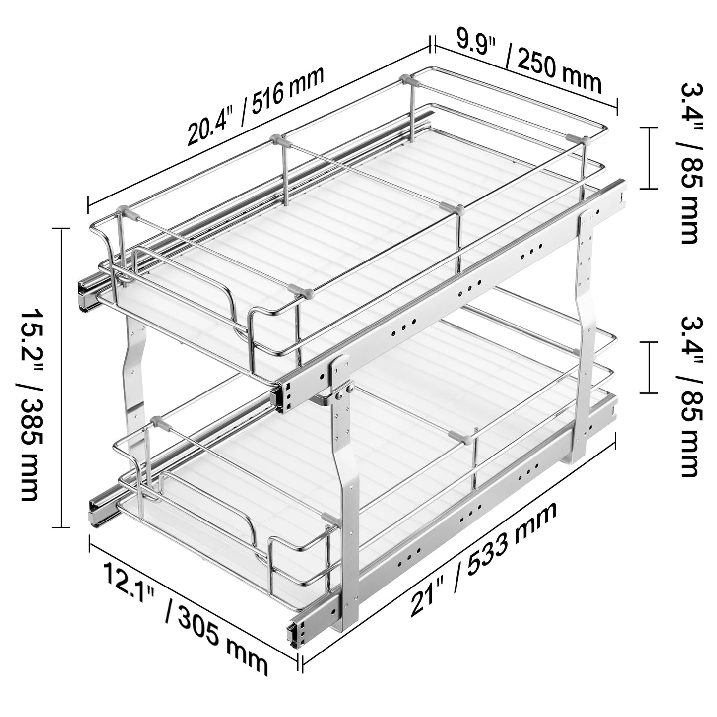 SucceBuy Pull Out Cabinet Organizer Heavy Duty Slide Out Pantry