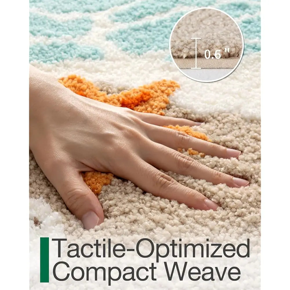 ZUIDID 2-Piece Beach Bathroom Rugs Set Non Slip Bath Mats