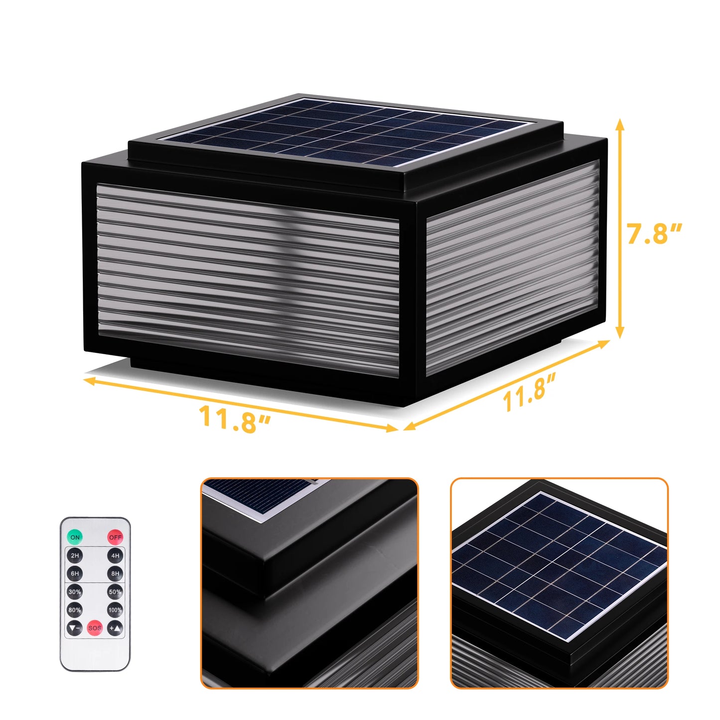 Solar Pillar Lights Outdoor LED Post Cap IP67 Waterproof