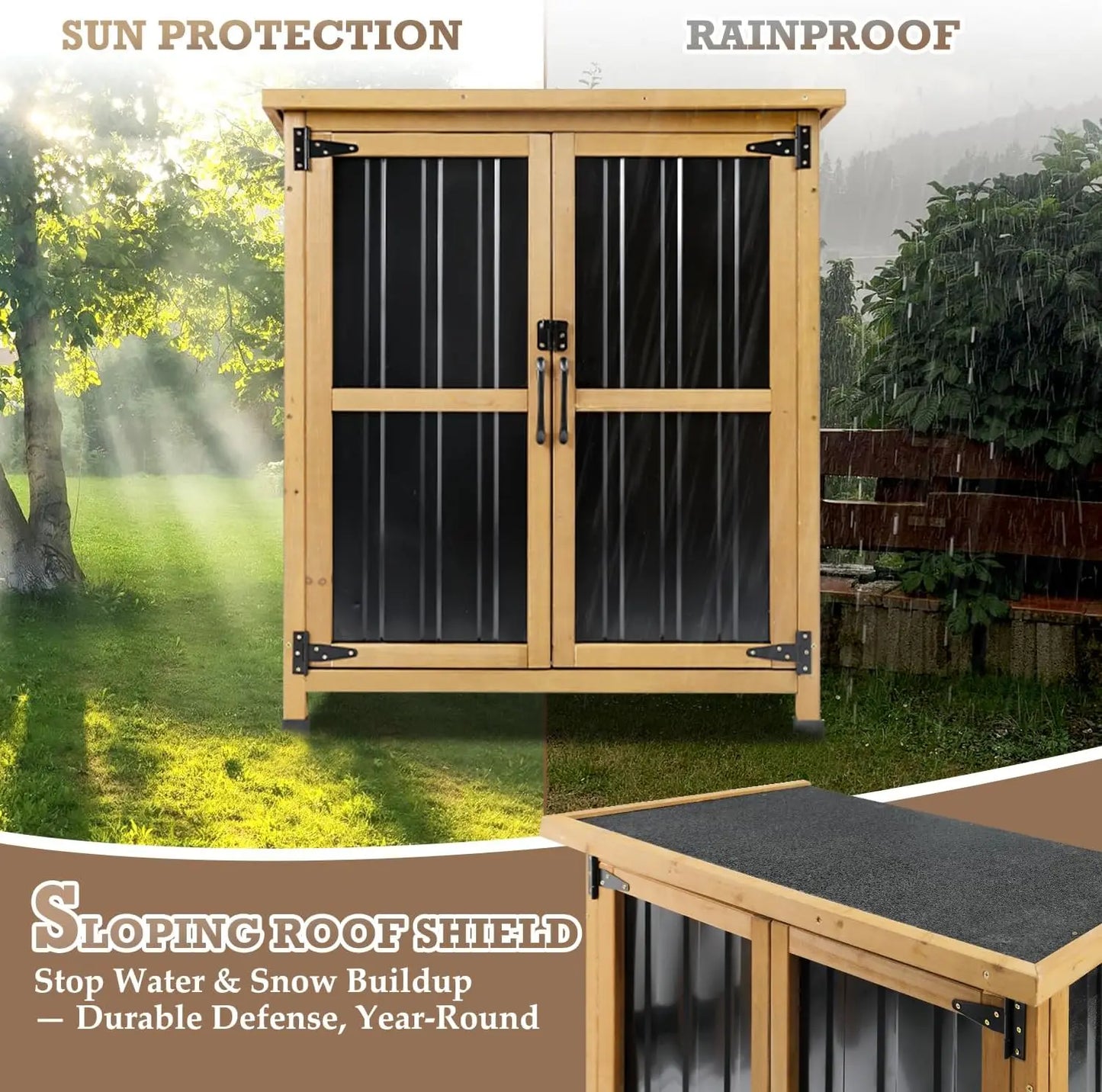 PetsCosset Outdoor Garden Storage Shed Cabinet Organizer