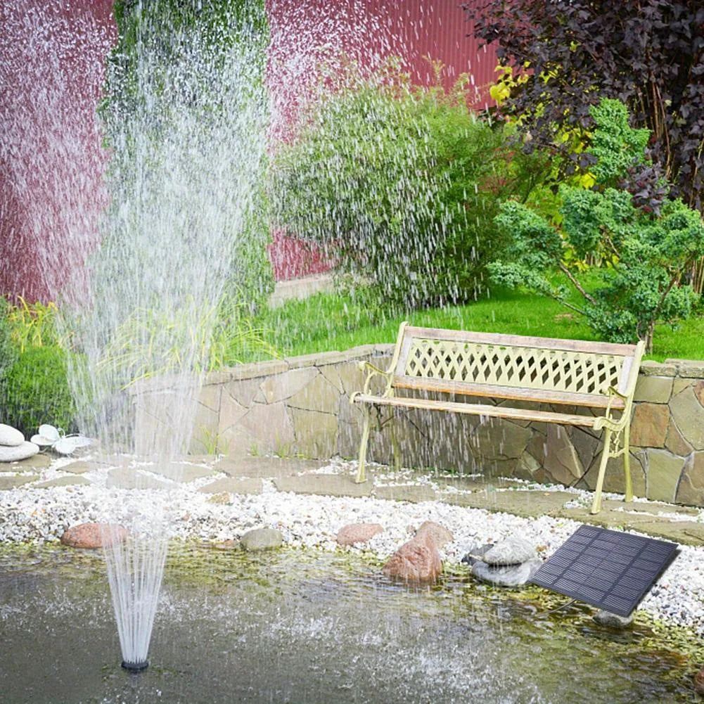 Solar Fountain Pump With 6 Nozzles And 1.4W Solar Panel