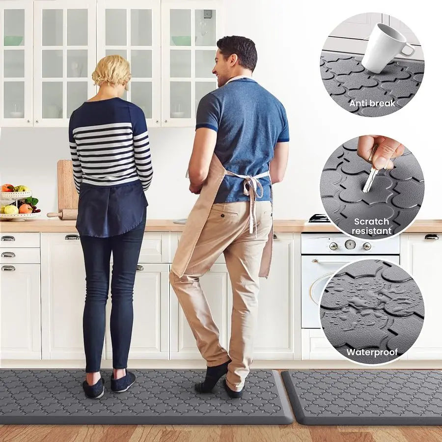 Cushioned Anti Fatigue Floor Mat Set Waterproof Non Skid Kitchen
