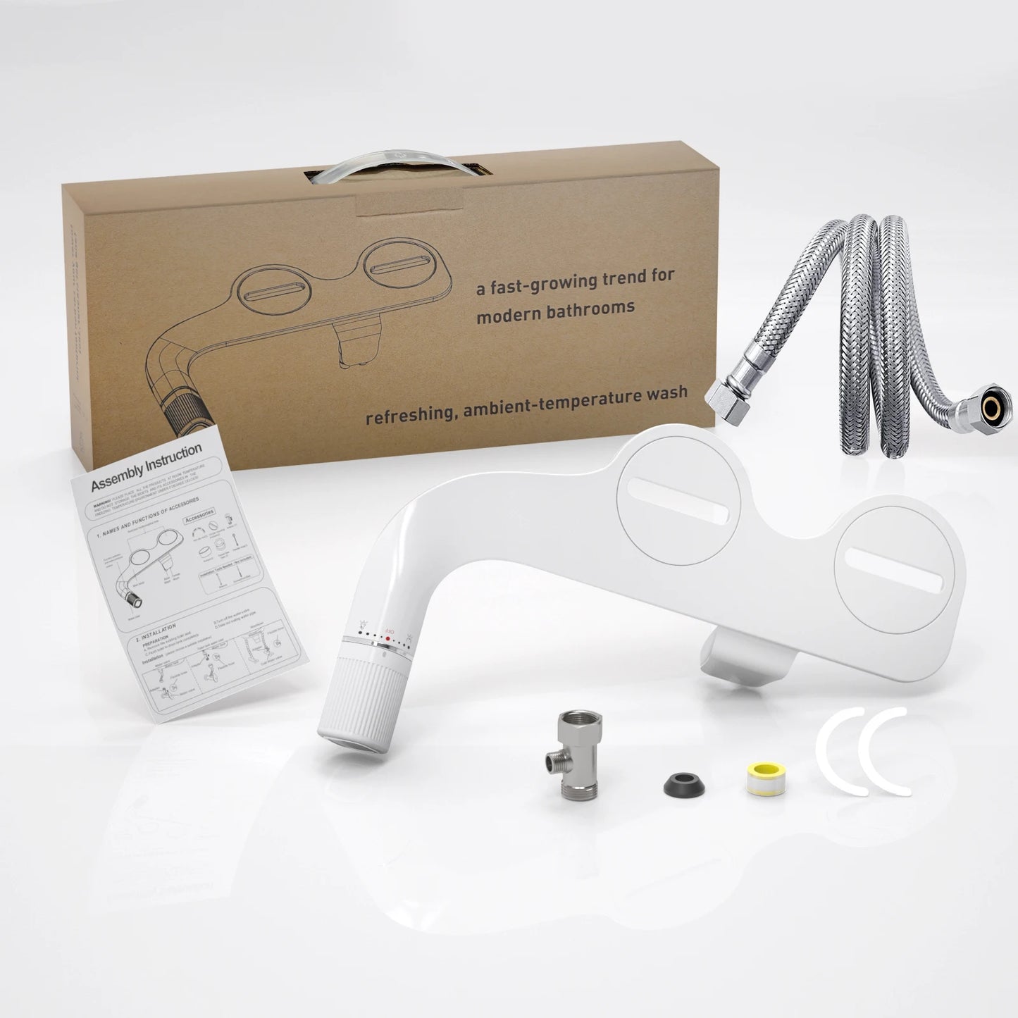 SAMODRA Bidet Toilet Attachment Dual Nozzles Adjustable Water Pressure