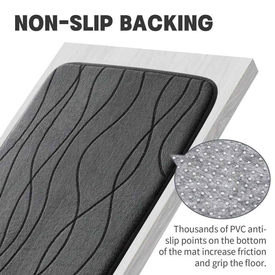 Memory Foam Five Piece Bathroom Rug Set NonSlip Machine Washable