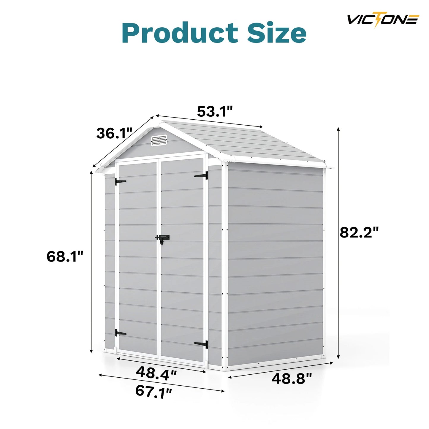 Victone Outdoor Plastic Storage Shed With Floor And Windows