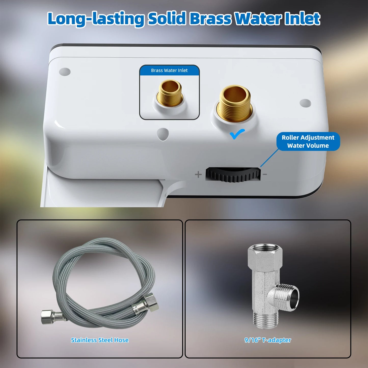 Hibbent Bidet Attachment For Toilet With Dual Nozzle And Adjustable Pressure