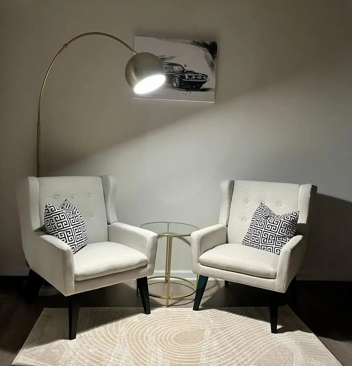 Brightech Olivia Arc Floor Lamp for Living Room and Bedroom