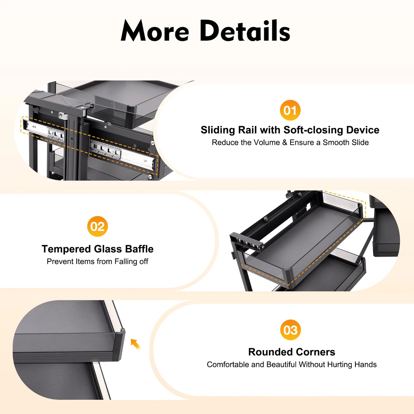 Bymaocar Blind Corner Cabinet Pull-Out Organizer, 2-Tier Swing Tray