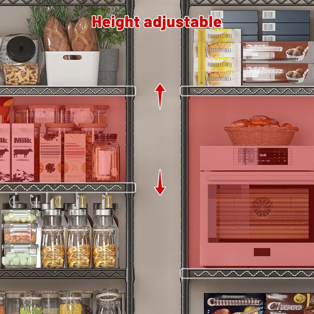 5-Tier Adjustable Metal Shelving Unit Heavy Duty Wire Rack