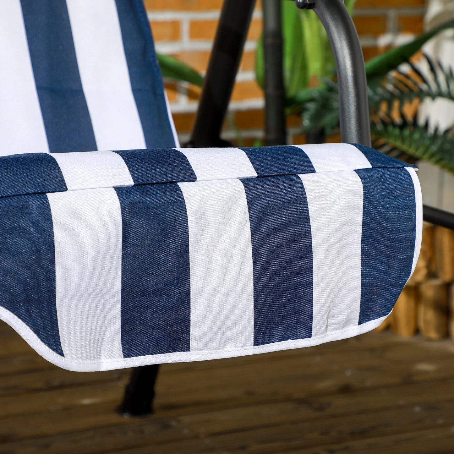 Outsunny Three Seater Porch Swing Bench With Canopy Outdoor Chair