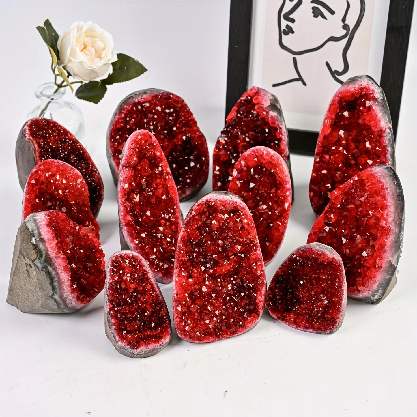 CrystalHola Geode Cut Base Cluster Home Decor For Office Gift