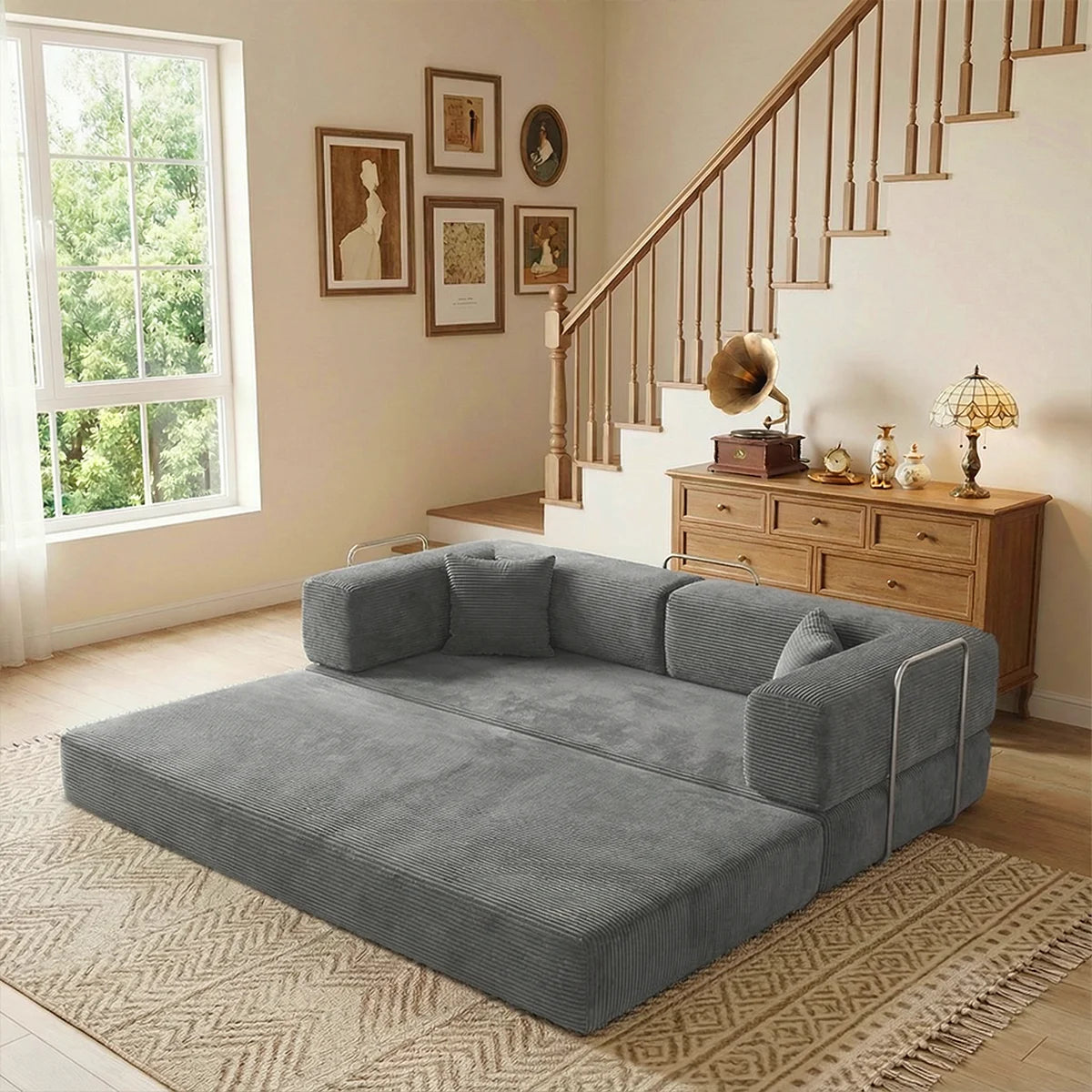 YQzyphyna Futon Sofa Bed 4In1 Convertible Loveseat