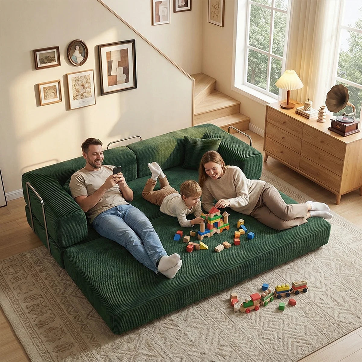 YQzyphyna Futon Sofa Bed 4In1 Convertible Loveseat