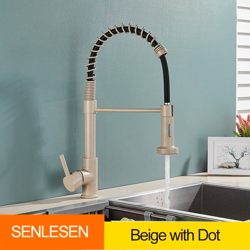 Senlesen Spring Pull Down Kitchen Faucet Hot Cold Water Mixer