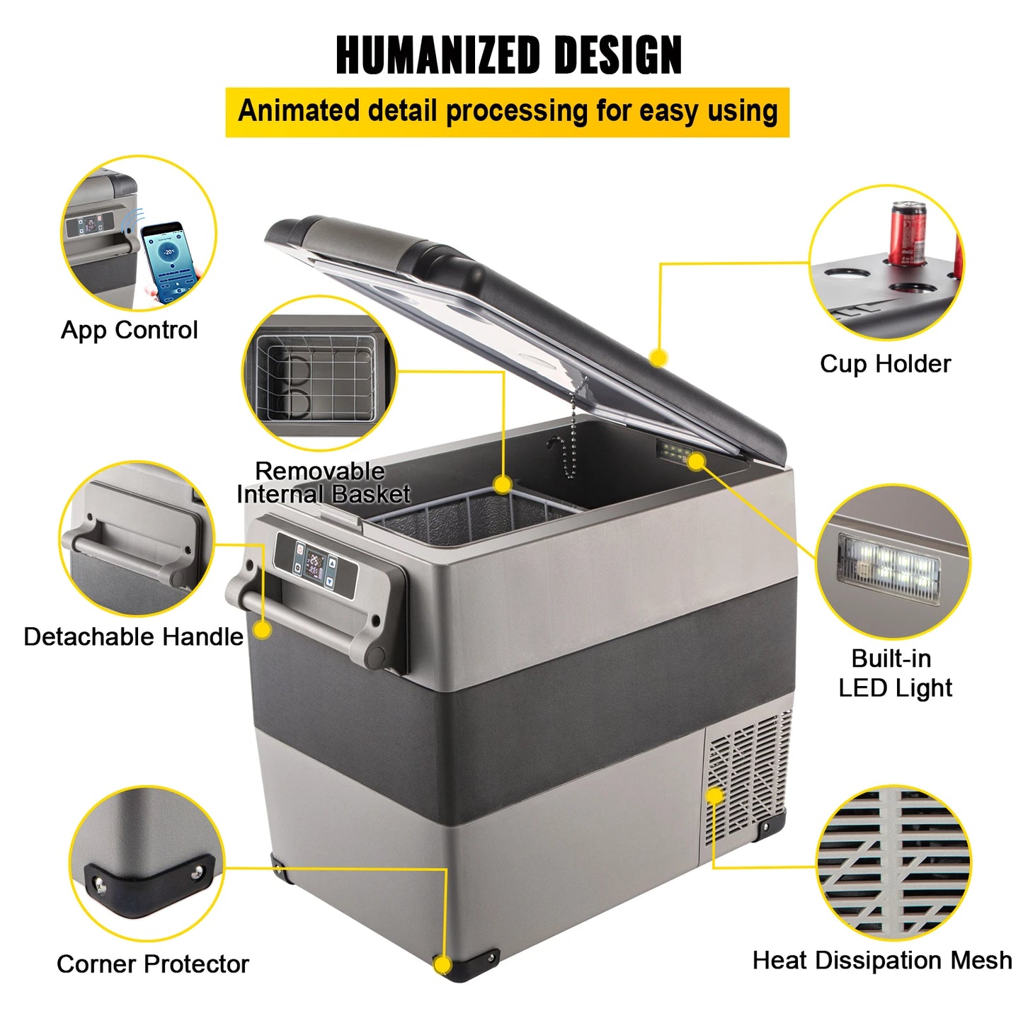 SucceBuy Portable Car Refrigerator Freezer Cooler Compressor 110-240V Camping