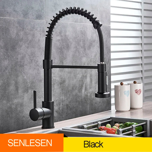 Senlesen Spring Pull Down Kitchen Faucet Hot Cold Water Mixer