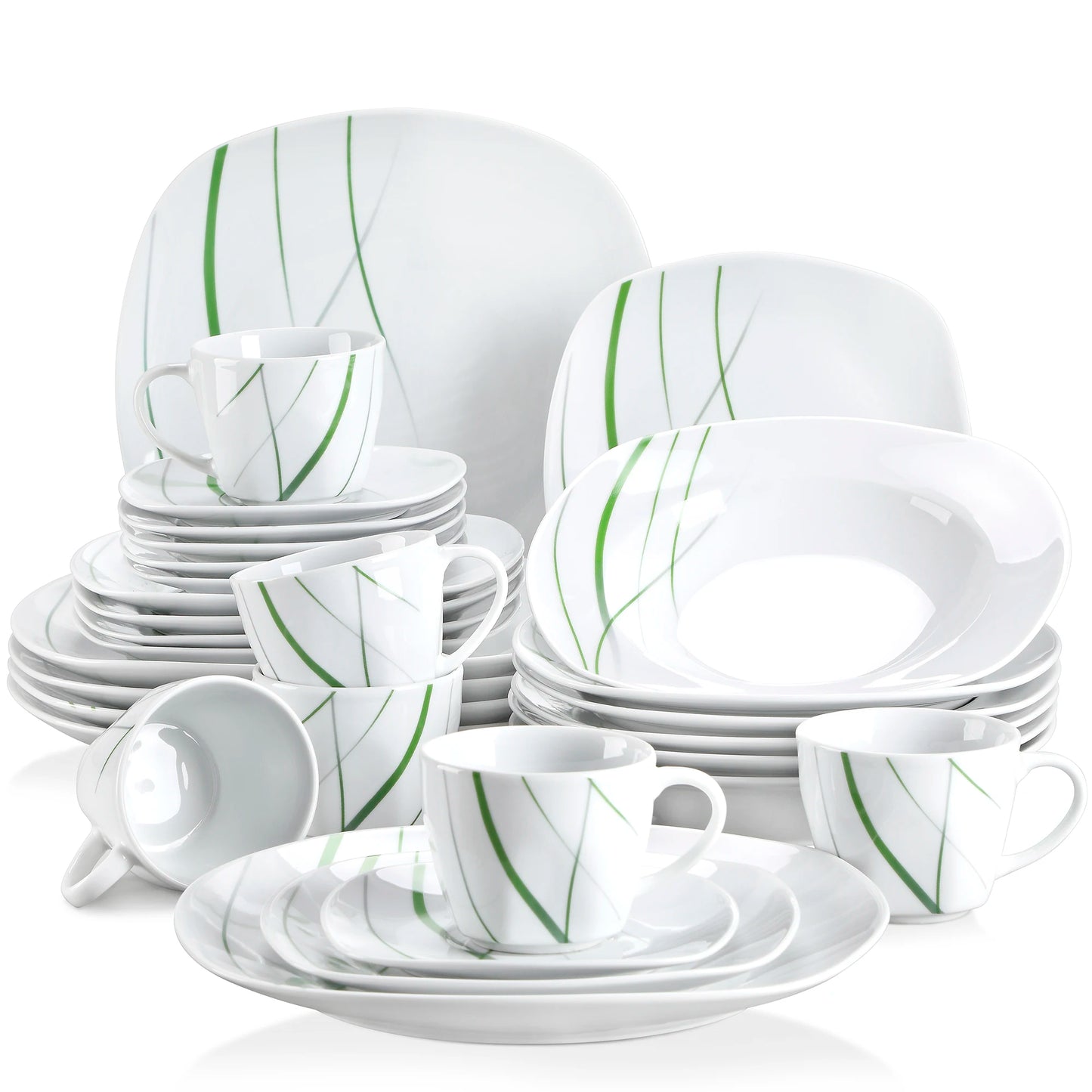 Malacasa Aviva 30-Piece Porcelain Dinnerware Set For Everyday Dining