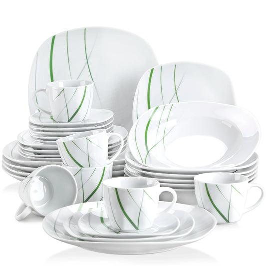 Malacasa Aviva 30-Piece Porcelain Dinnerware Set For Everyday Dining