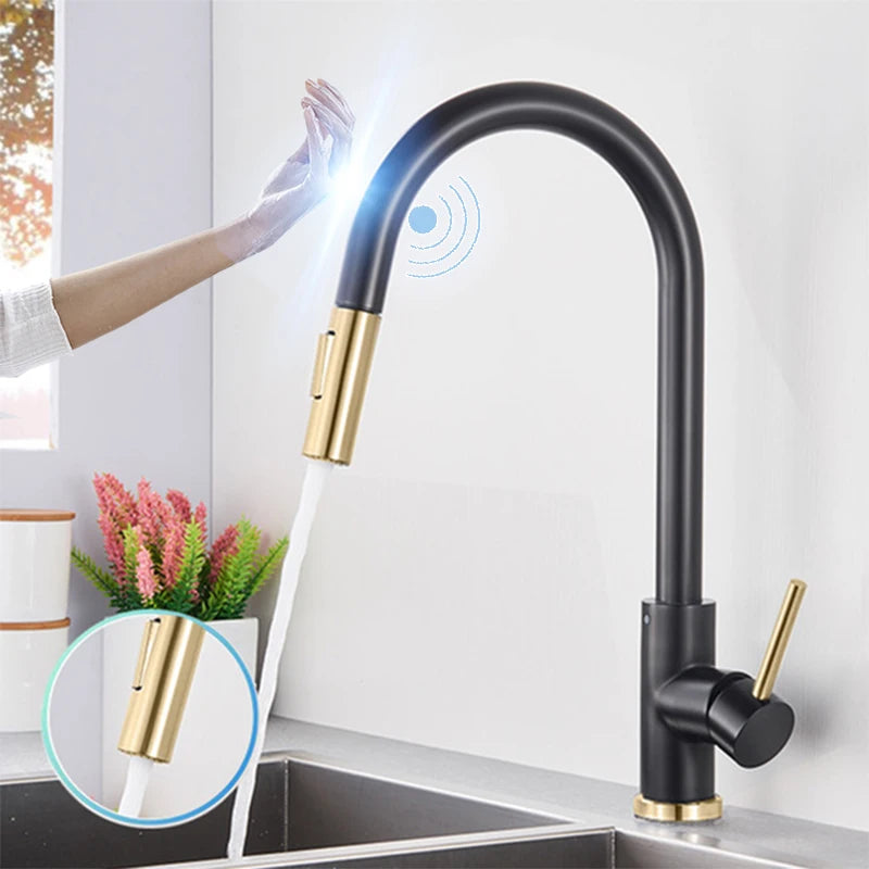 ALENARTWATER Sensor Kitchen Faucet With Pull Out Spray
