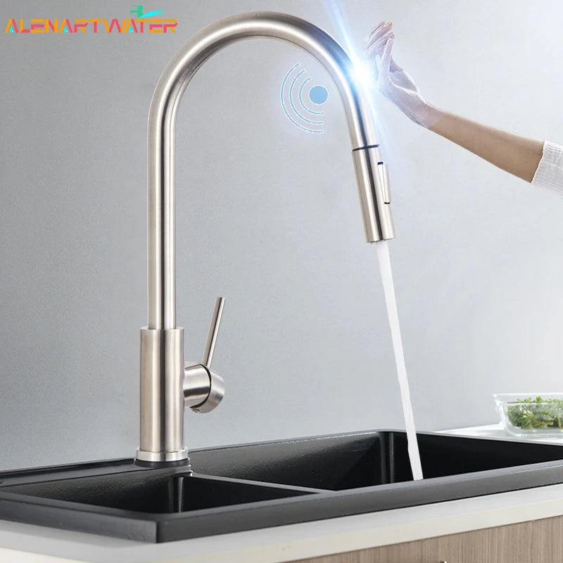 ALENARTWATER Sensor Kitchen Faucet With Pull Out Spray