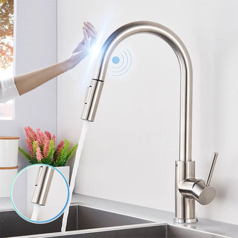 ALENARTWATER Sensor Kitchen Faucet With Pull Out Spray