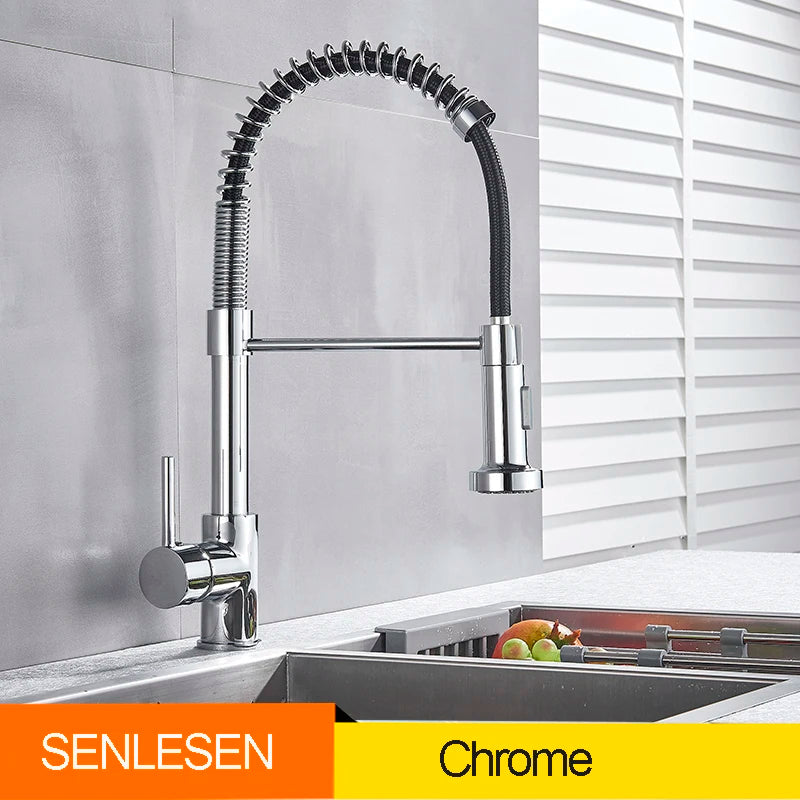 Senlesen Spring Pull Down Kitchen Faucet Hot Cold Water Mixer