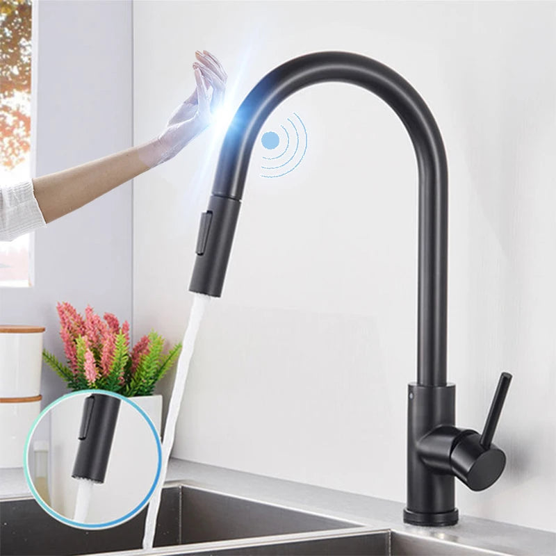 ALENARTWATER Sensor Kitchen Faucet With Pull Out Spray