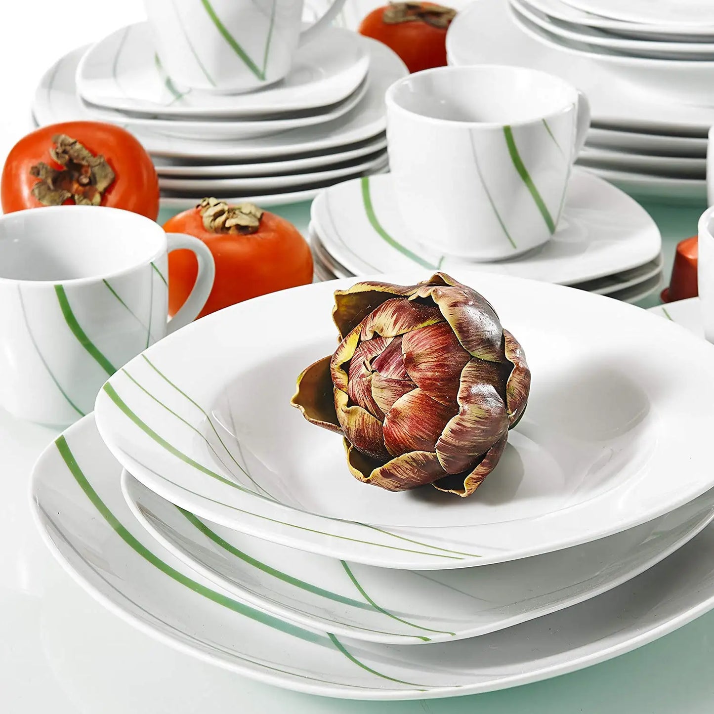 Malacasa Aviva 30-Piece Porcelain Dinnerware Set For Everyday Dining