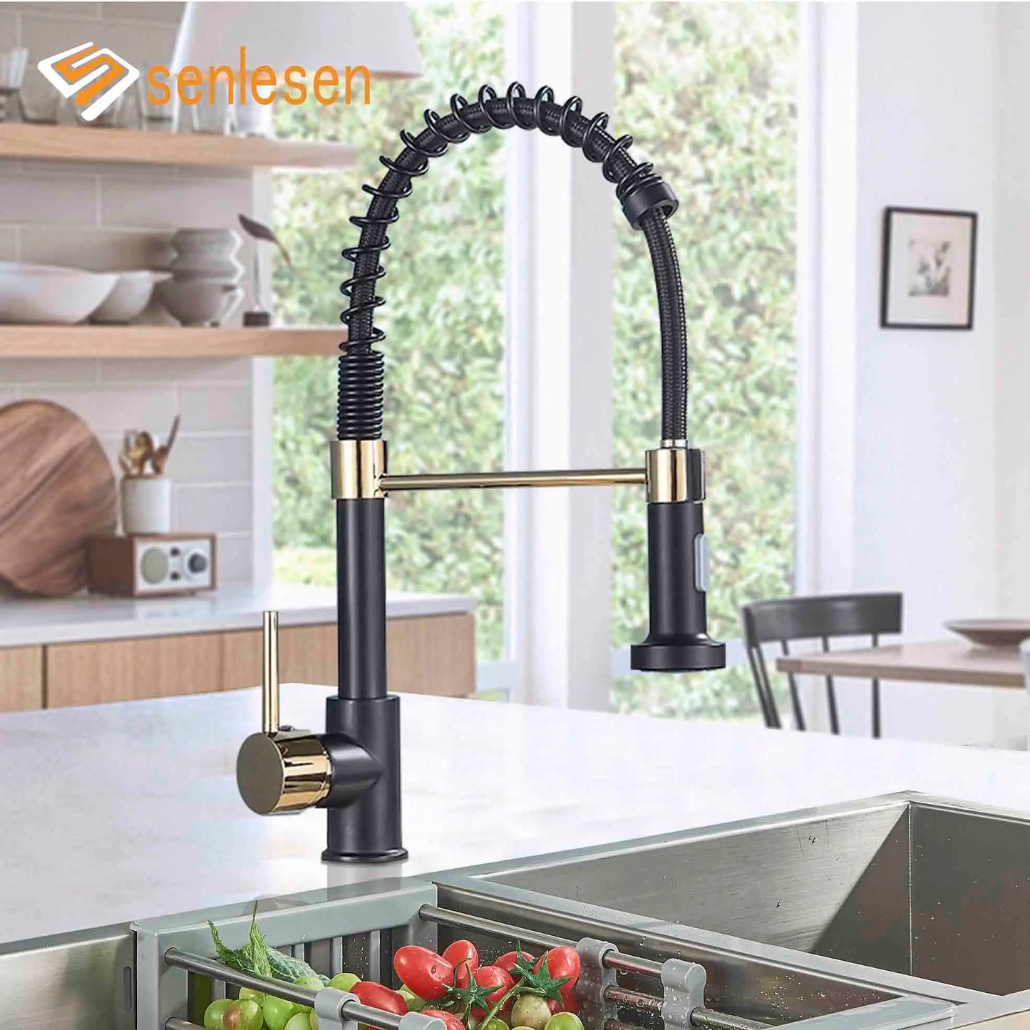 Senlesen Spring Pull Down Kitchen Faucet Hot Cold Water Mixer