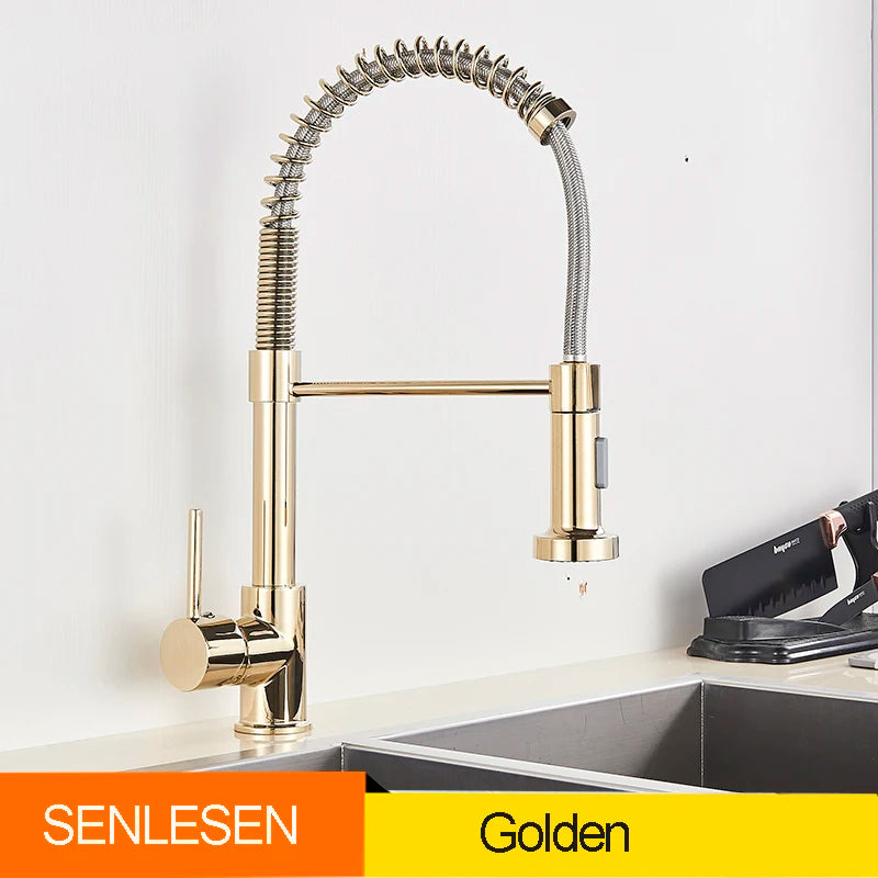 Senlesen Spring Pull Down Kitchen Faucet Hot Cold Water Mixer