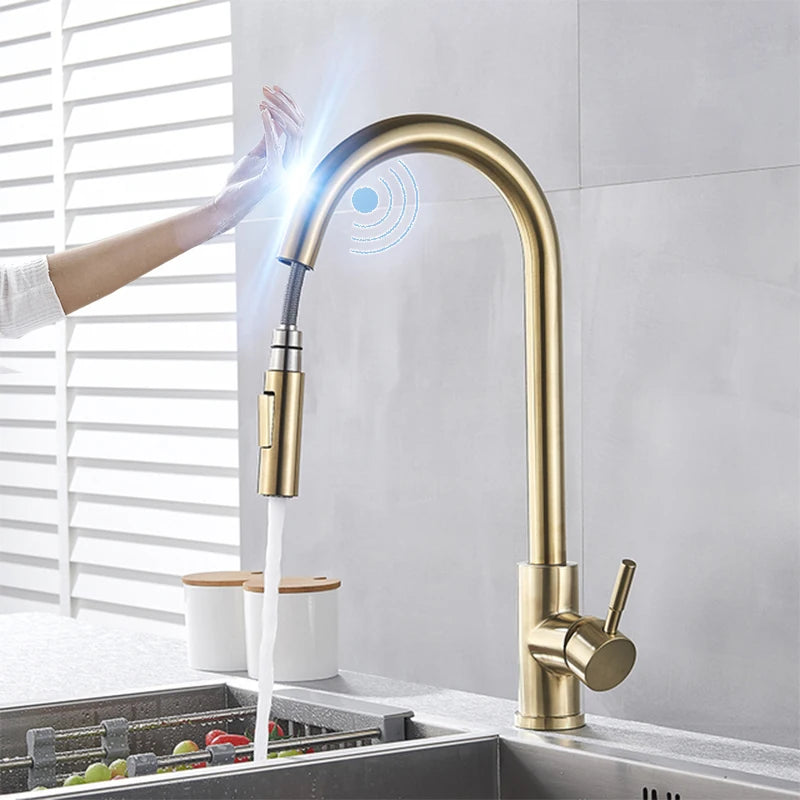 ALENARTWATER Sensor Kitchen Faucet With Pull Out Spray