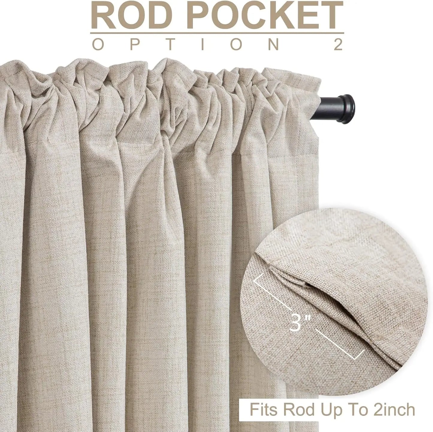 100% Blackout Shield Blackout Curtains for Bedroom 84 Inches Long, Back Tab/Rod Pocket Living Room Drapes, Thermal Insulated Blackout Curtains 2 Panels Set, 50" W x 84" L, Cream