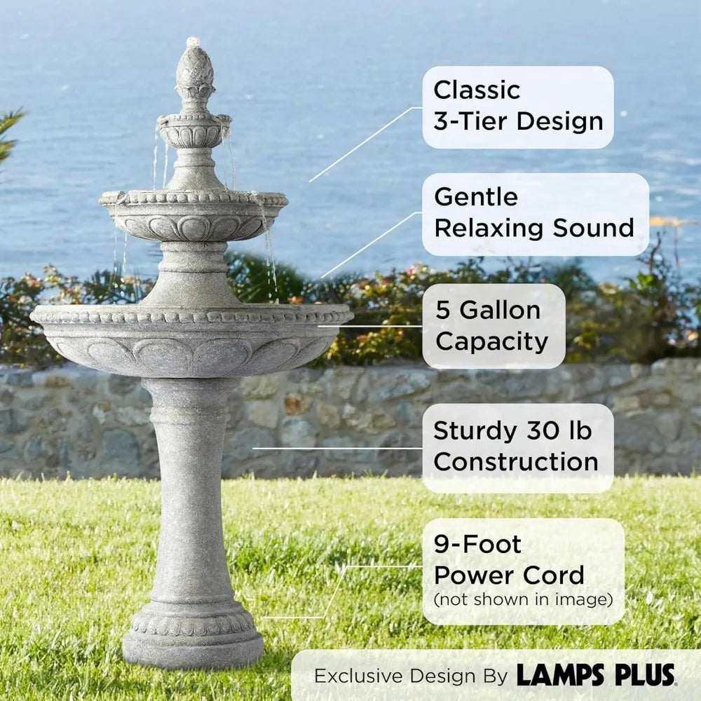 Lamps Plus Pineapple Tier Outdoor Stone Floor Fountain