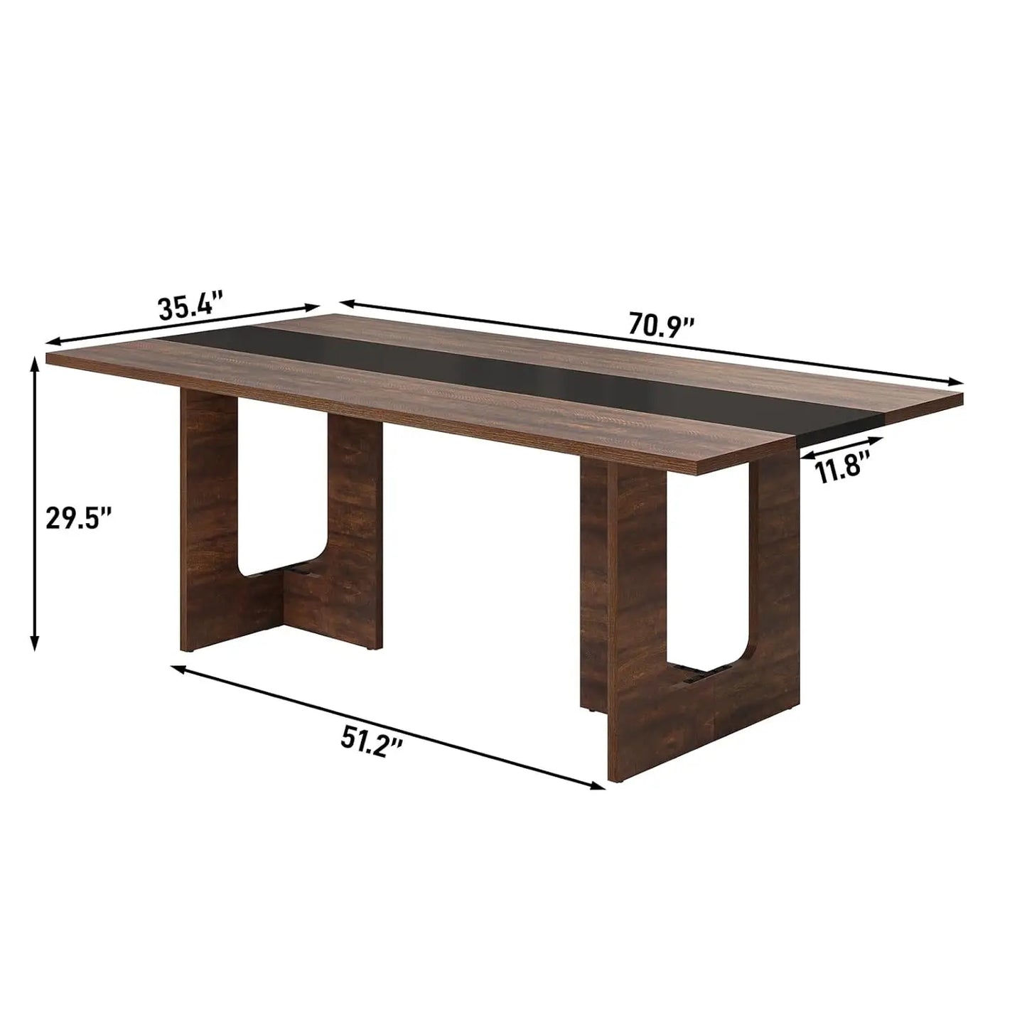 BIANXIANG Solid Wood Farmhouse Dining Table For Kitchen And Dining