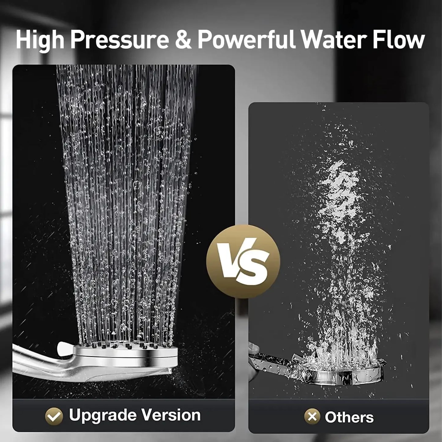 SZRSTH 10 Settings High Pressure Shower Head With Handheld Hose