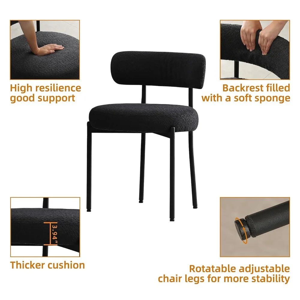 MOYU Boucle Dining Chairs Set of 4 Modern Upholstered