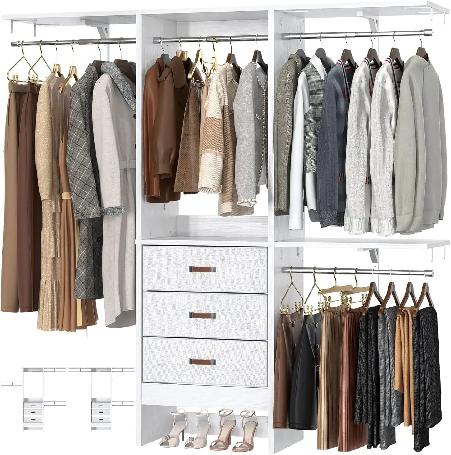 Walk In Closet Organization System With Adjustable Shelves