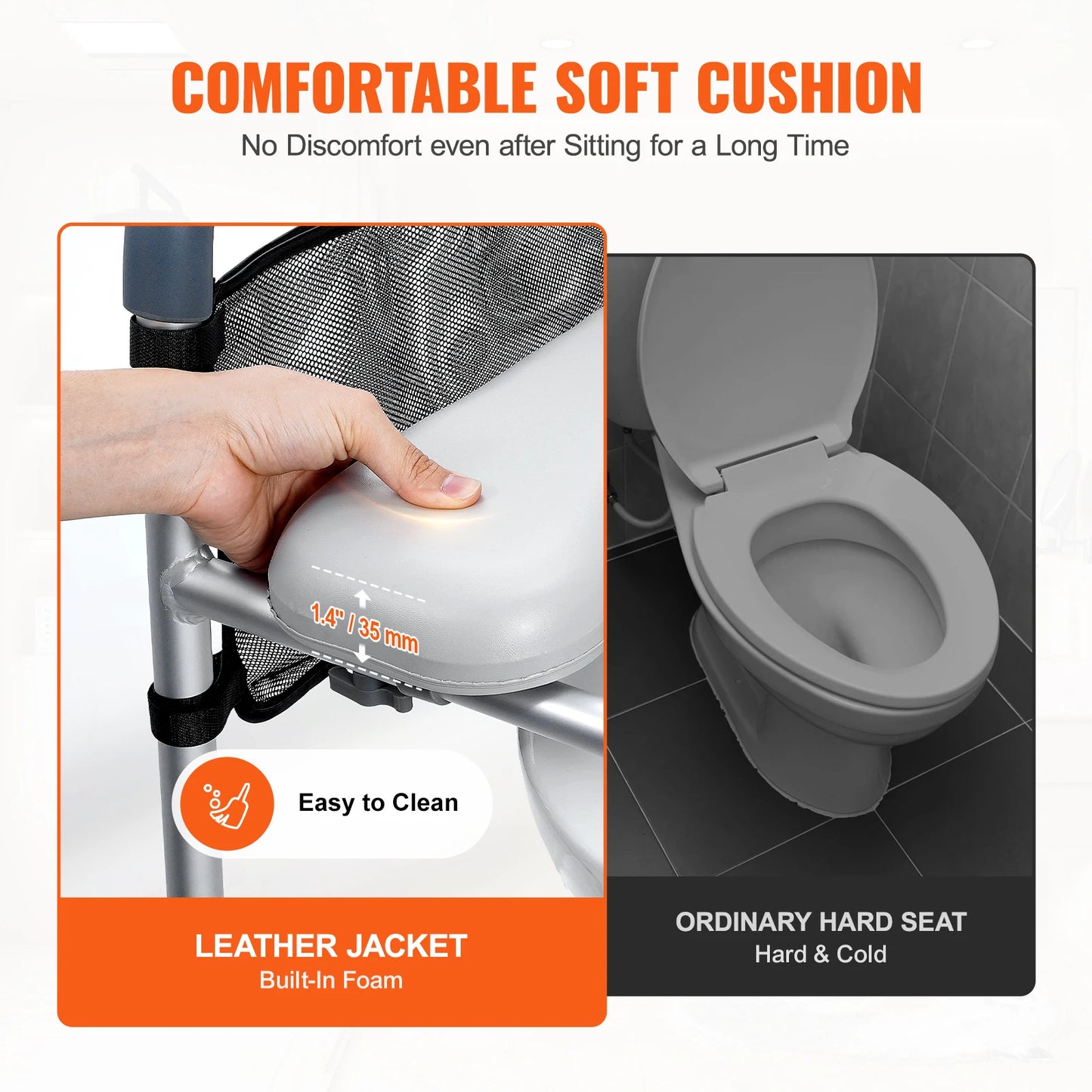 SucceBuy Raised Toilet Seat With 7-Position Height Adjustment 350 Lbs