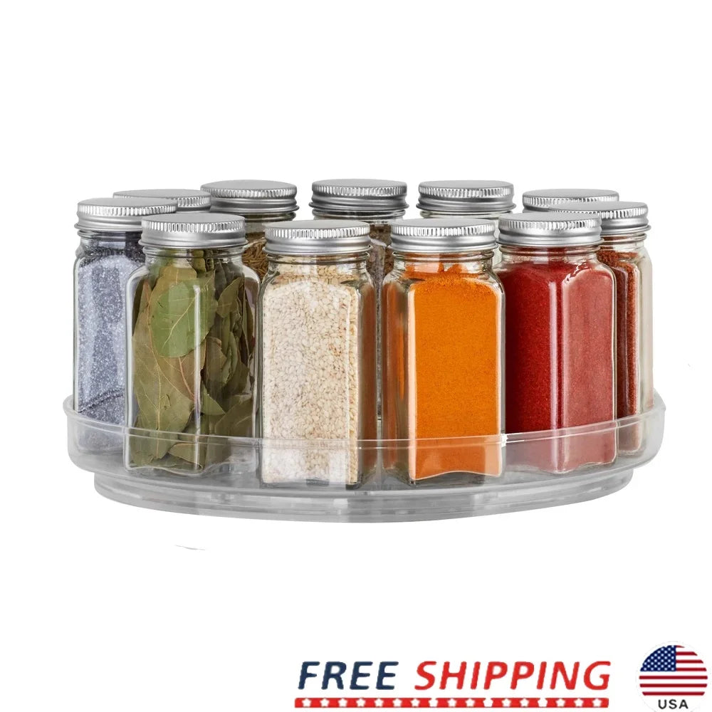 Clear Plastic Lazy Susan Turntable for Kitchen Cabinet Organization