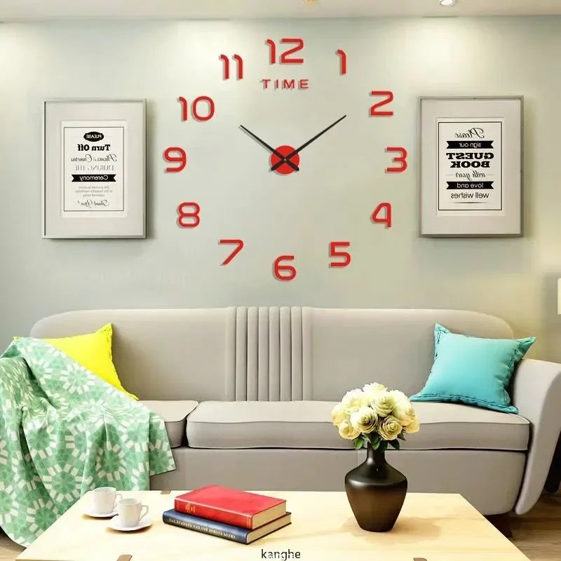 Modern Design Large Wall Clock Quartz DIY Kit Luminova Face