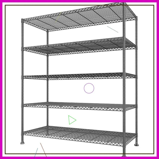 5-Tier Adjustable Metal Shelving Unit Heavy Duty Wire Rack