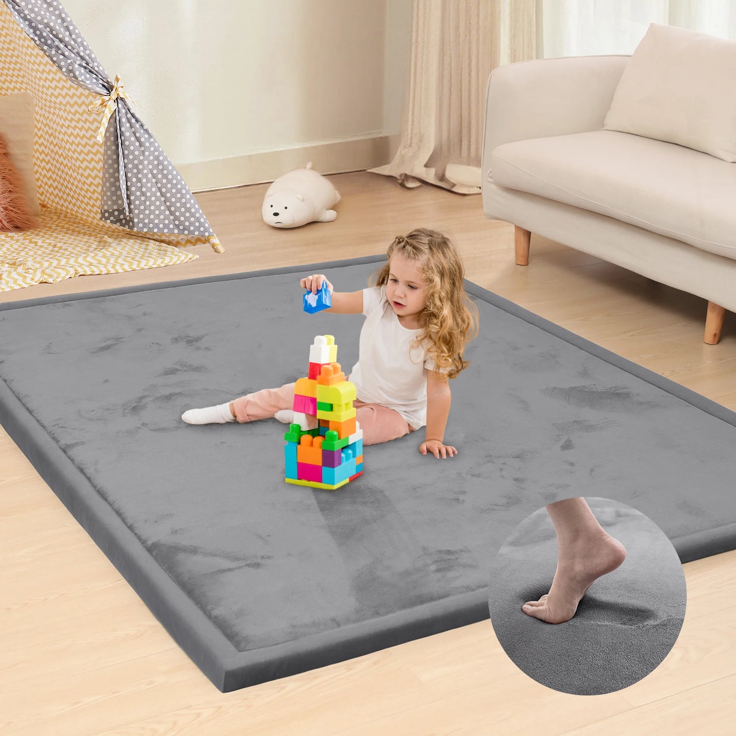 Huloo Sleep Non-Slip Tatami Baby Play Mat for Living Room