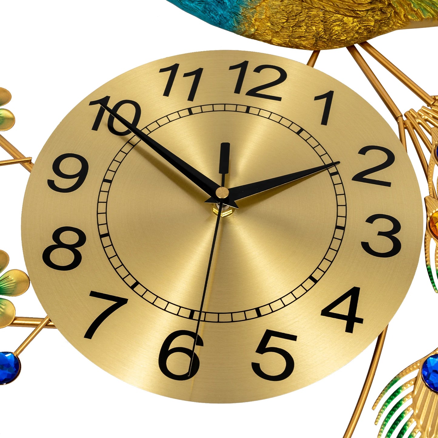 Peacock Wall Clock Modern Art Digital Timepiece For Living Rooms
