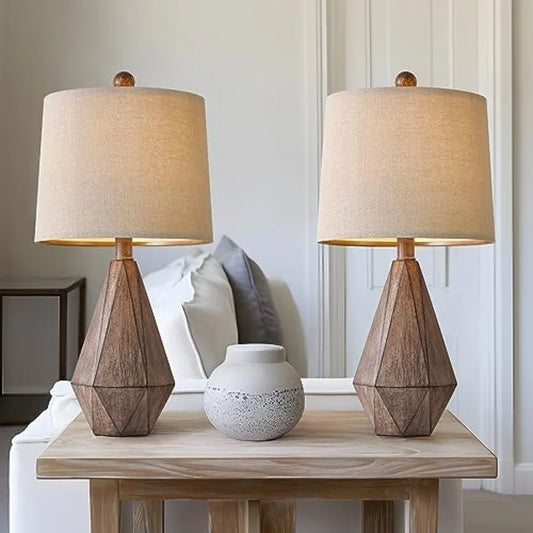 Retro Farmhouse Table Lamps Set Of Two For Living Room And Bedroom