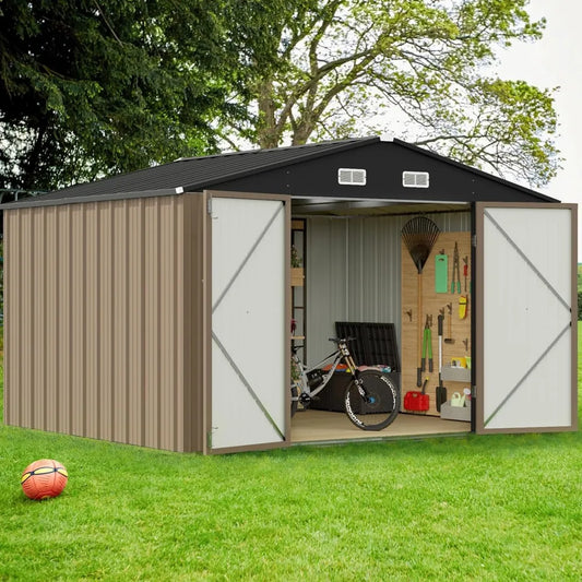 XIAOLANG Metal Garden Shed Waterproof Lockable Tool Storage