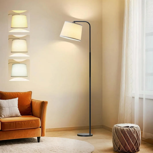 Modern Arc Floor Lamp With 3 Color Temperatures Adjustable Head